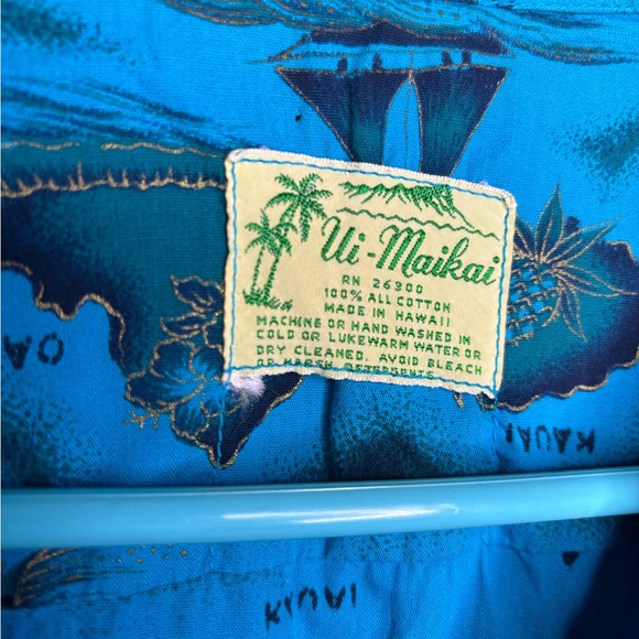 Mens Vintage Ui-Maikai Hawaiian Island Hawaiian Shirt Made In Hawaii Size Large - Picture 5 of 5